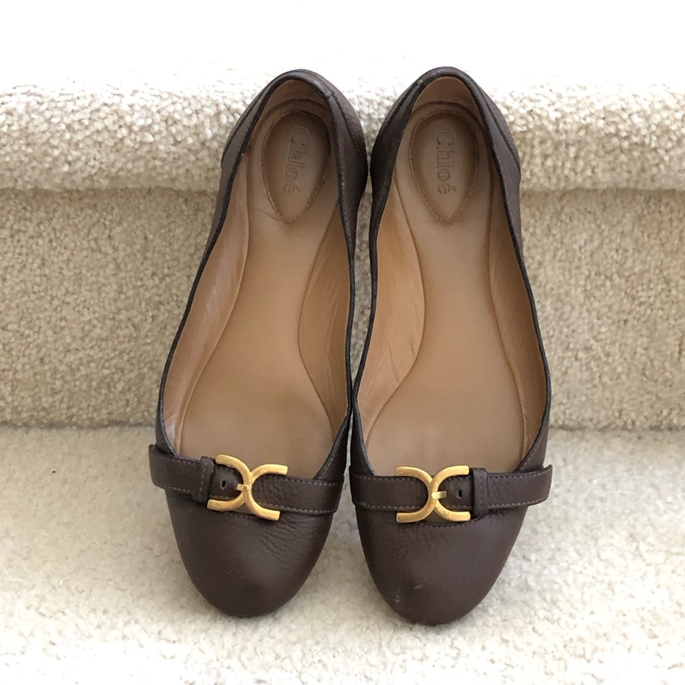 Chloe Sz 6.5 buckle flat Mustang flat